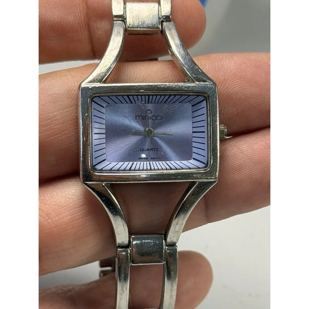 Minicci Women’s Silver Tone Rectangle Quartz Bracelet Watch